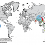 Fresh-water fish global map